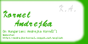 kornel andrejka business card